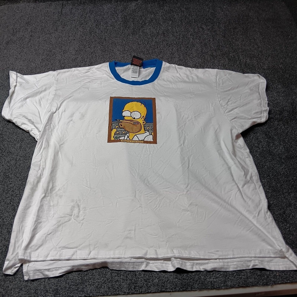 Vintage Simpsons Shirt Adult 2XL XXL White Homer Employee of The‎ Month